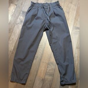 LOFT Poplin Paperbag Waist Pull-on Joggers in Coastal Gray, size Small LN